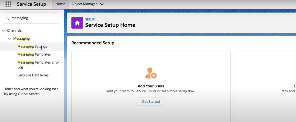 Setting up Salesforce messaging