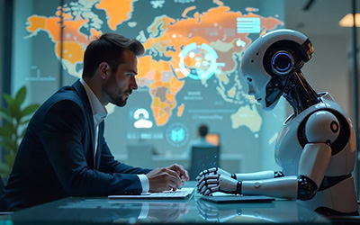 Inclusion Cloud Agentic AI collaboration icon highlighting seamless teamwork between humans and AI for better outcomes.