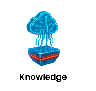 Agentic AI icon representing connected enterprise knowledge and unified data.
