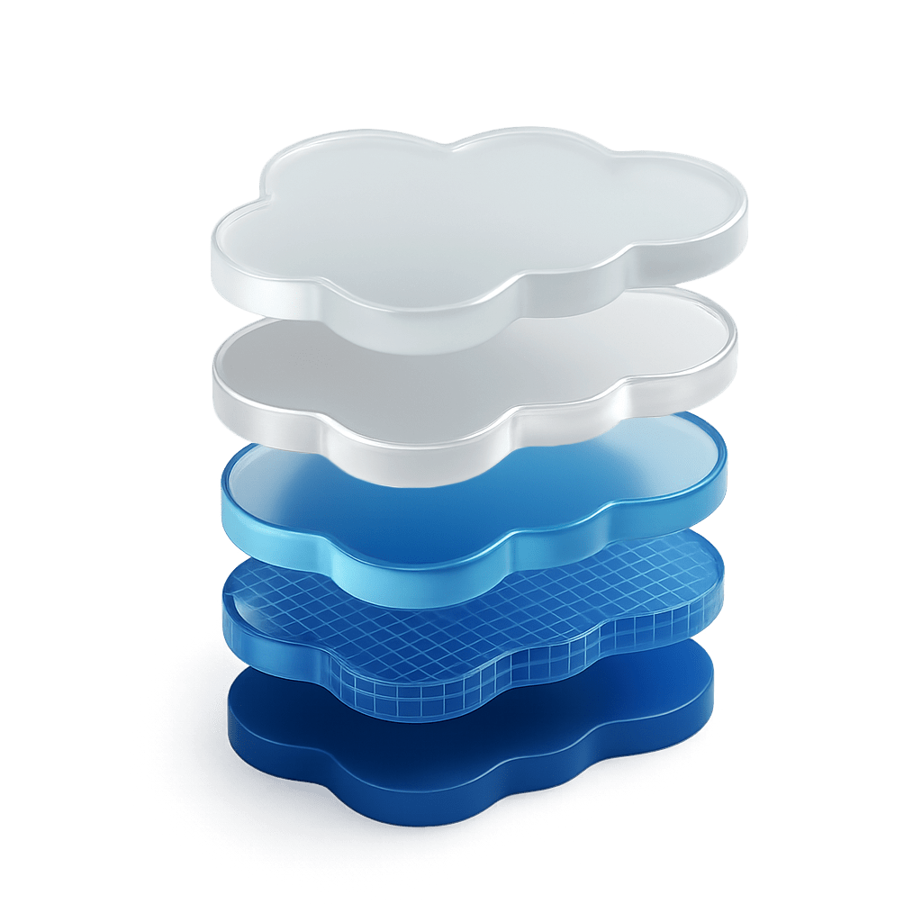 Salesforce intelligence and reasoning layer icon showing AI agents with business logic, copilots, and reasoning engine.