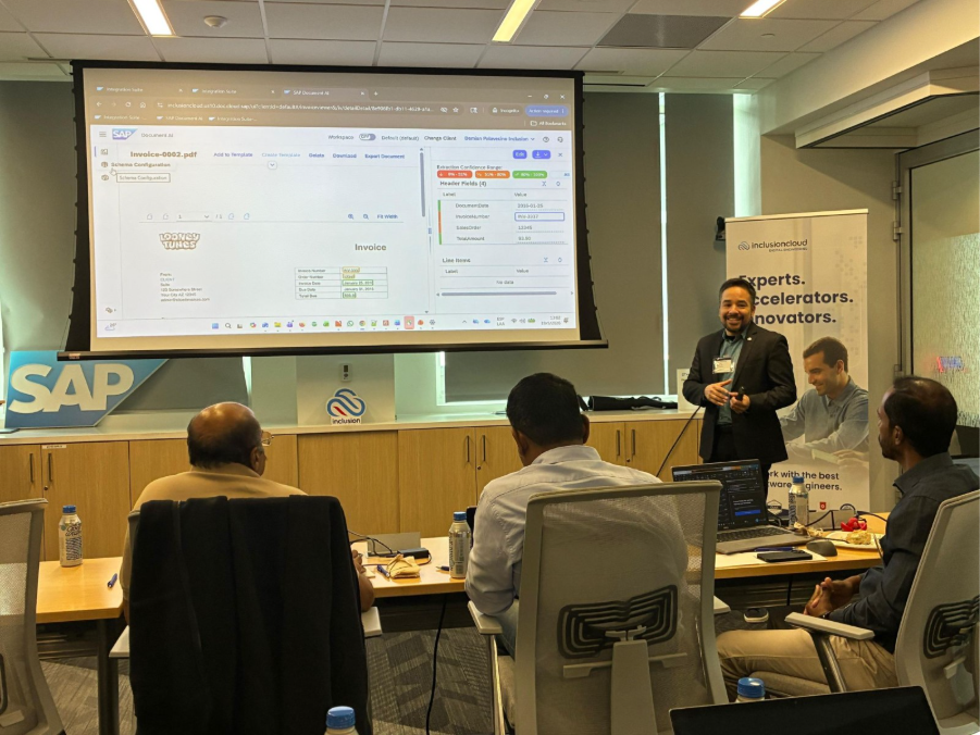 SAP Document AI ROI Calculator in action in the Inclusion Cloud workshop in Dallas